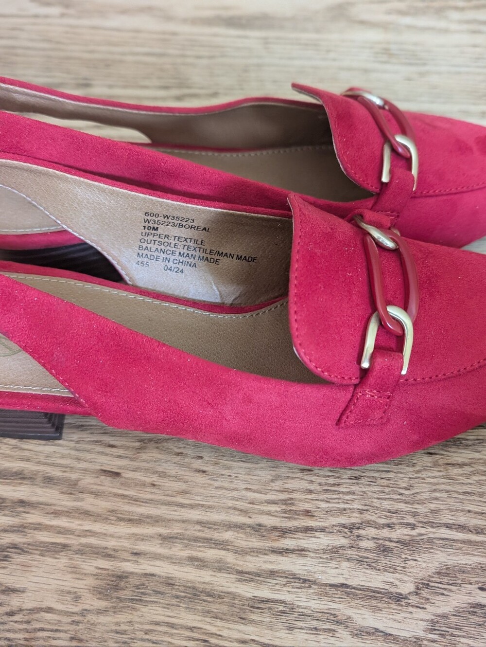 White Mountain Classic Red Slingback Loafer Size 10M NWOT